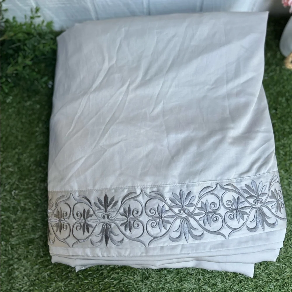 PURE PARIMA Certified Egyptian Cotton Ariane Duvet Cover grey size KING $295 NEW